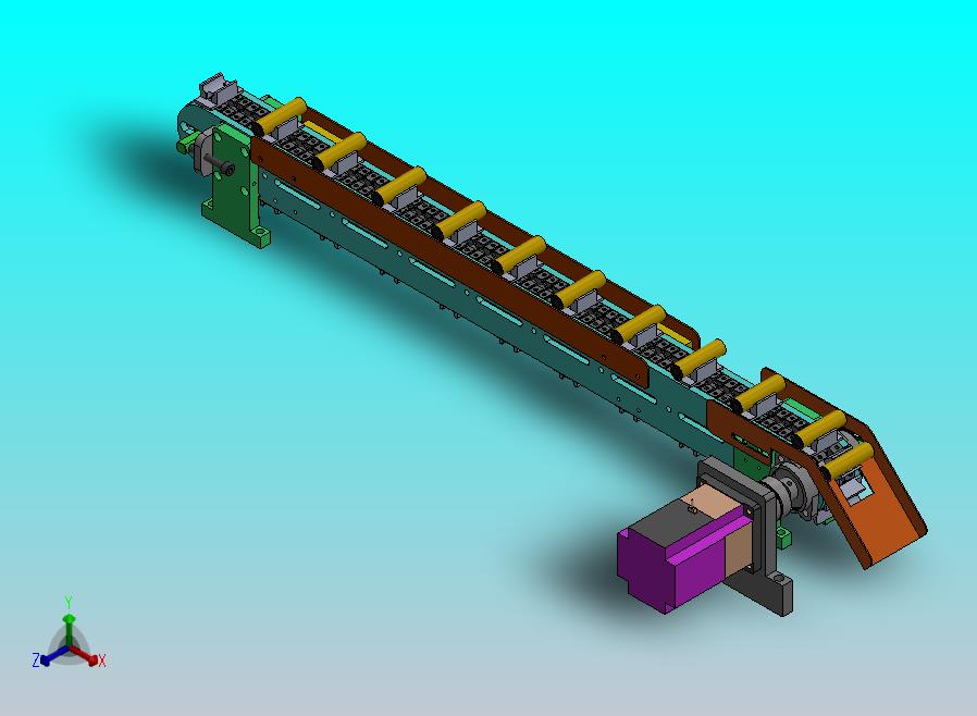 带载具的链条回流输送机构