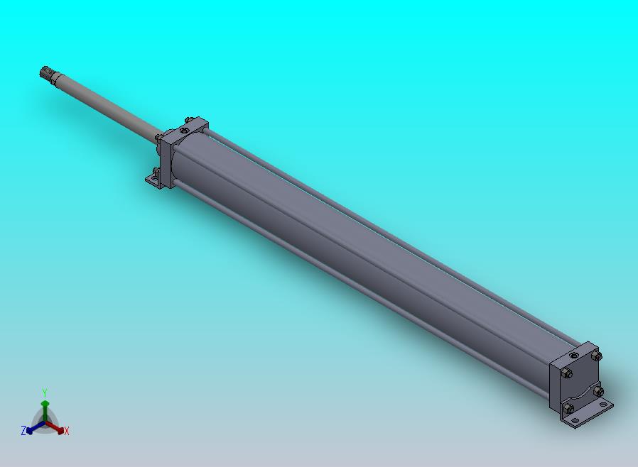 拉杆气动缸（带前后脚架安装）100x32x1100毫米