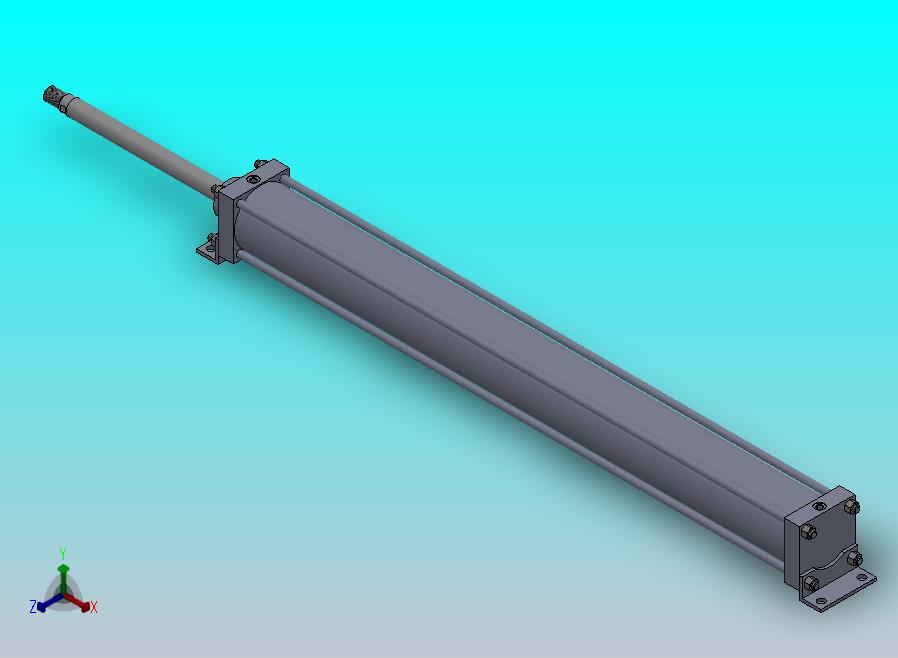 拉杆气动缸（带前后脚架安装）100x32x1100毫米