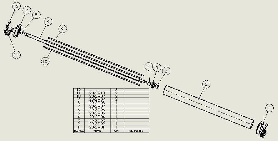 拉杆气动缸（带前后脚架安装）100x32x1100毫米