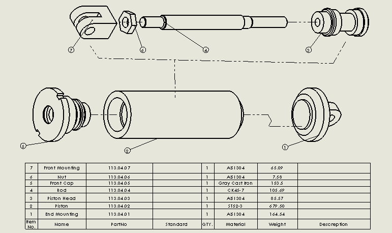 焊接式液压缸（带端盖孔眼）25x12x40.8毫米