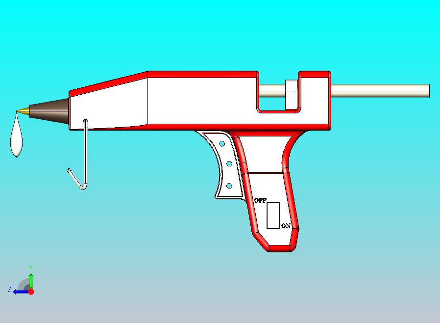 胶枪三维模型