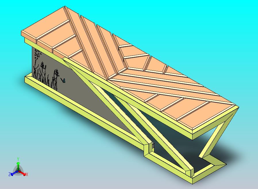 精美长木桌模型