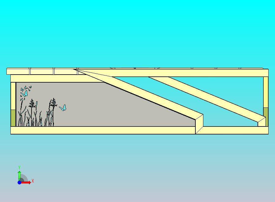 精美长木桌模型