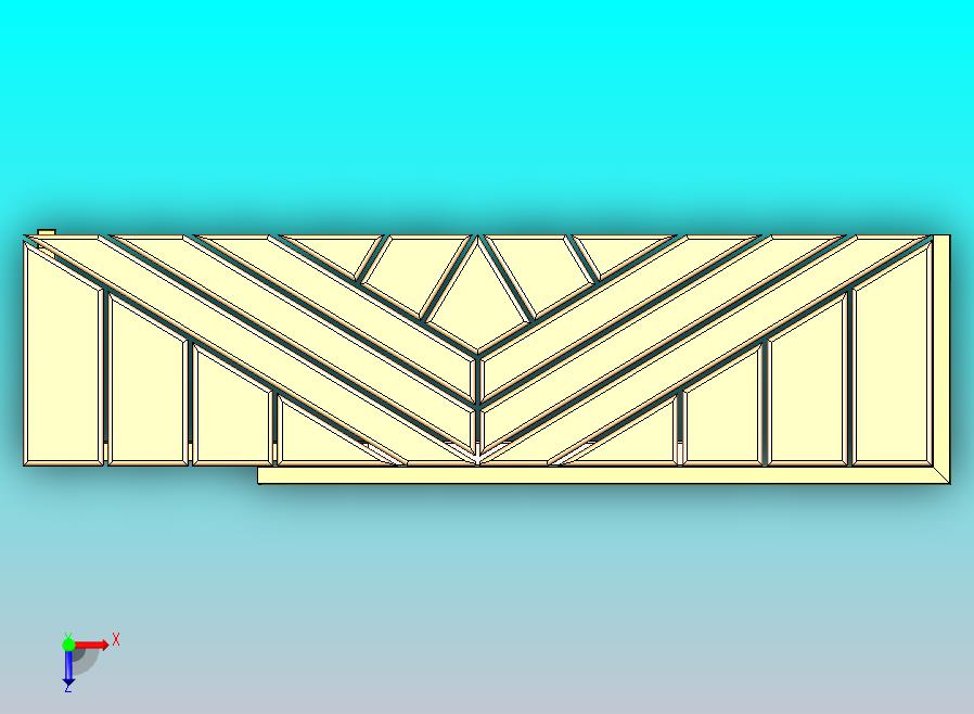 精美长木桌模型