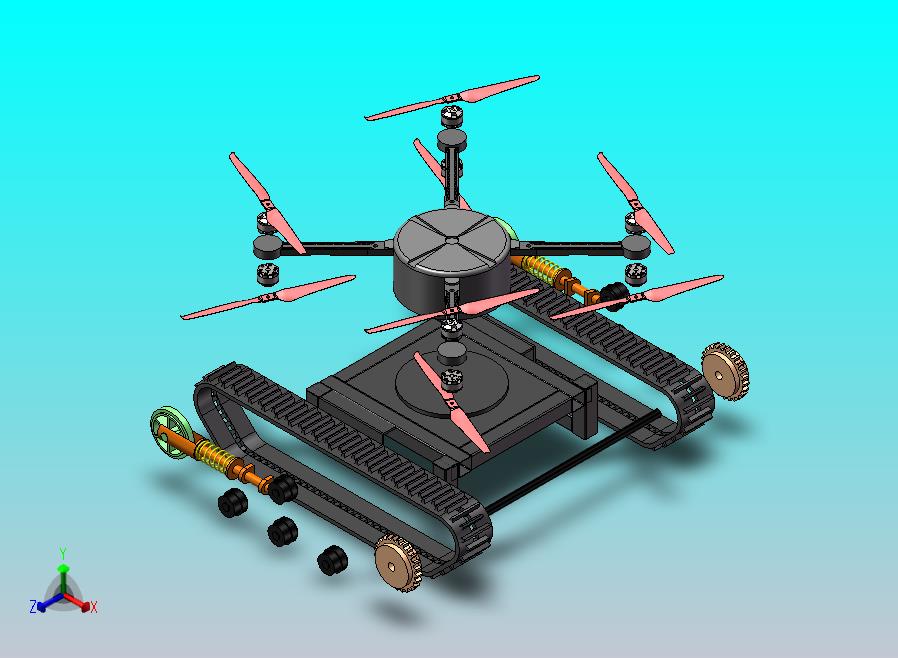 履带无人机三维