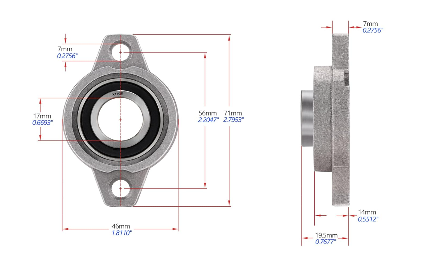 17mm 法兰轴承单元