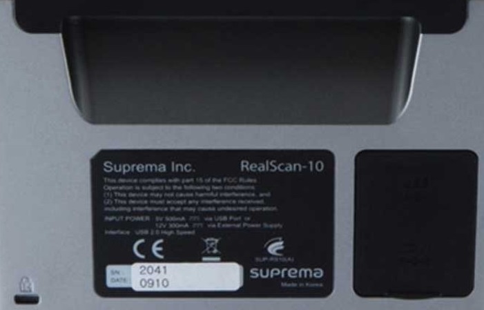 SUPREMA Real Scan10，指纹识别