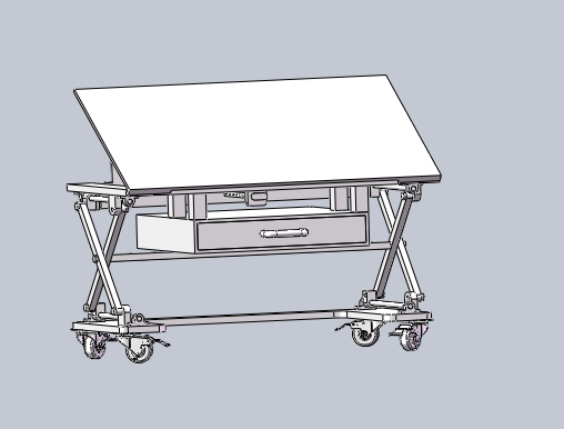 升降桌子三维模型