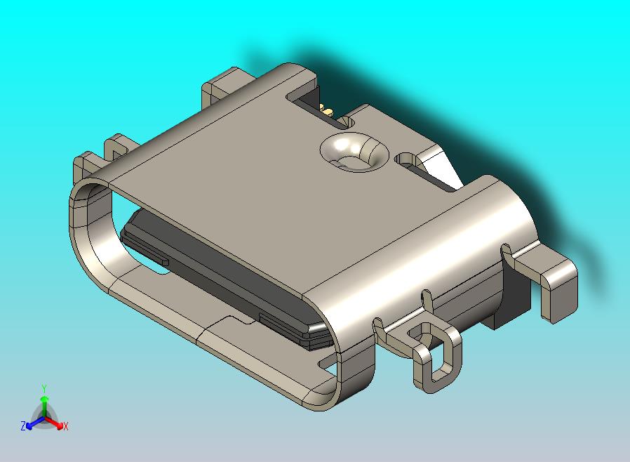 USB C 连接器水平板载 1.6mm
