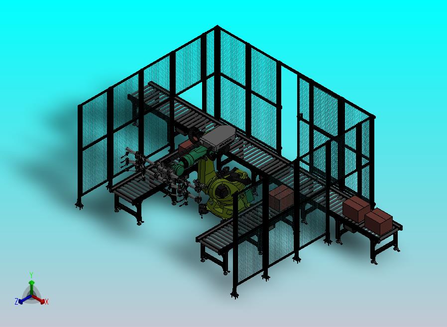 机械臂夹爪搬远产线防护栏