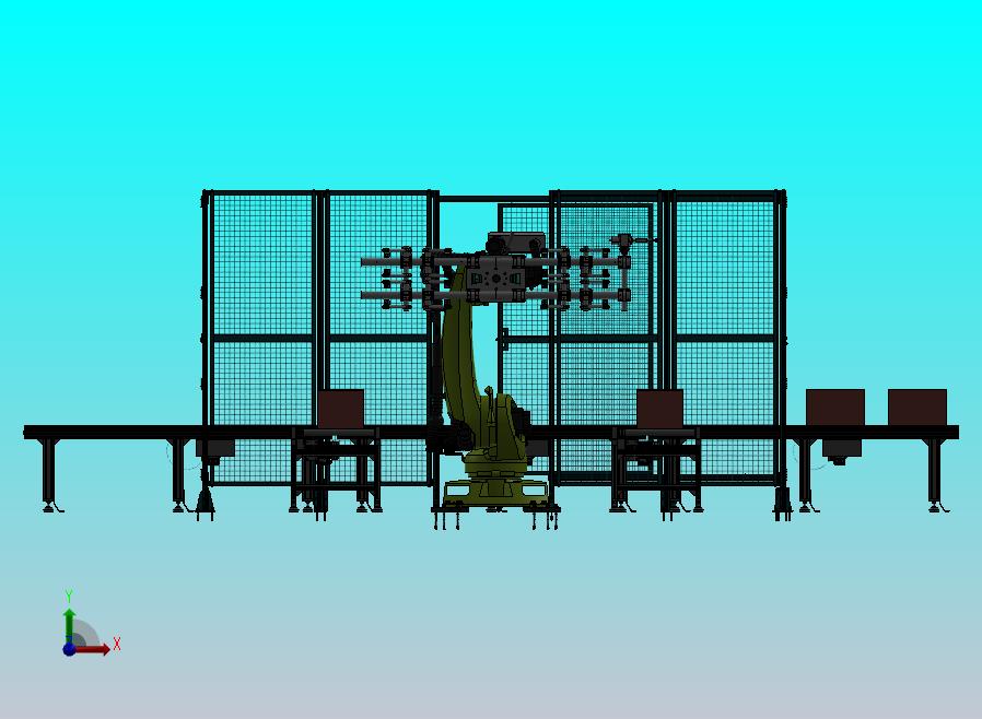 机械臂夹爪搬远产线防护栏