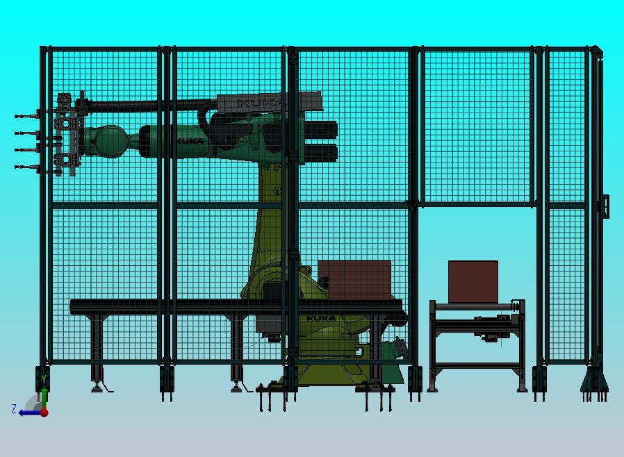 机械臂夹爪搬远产线防护栏
