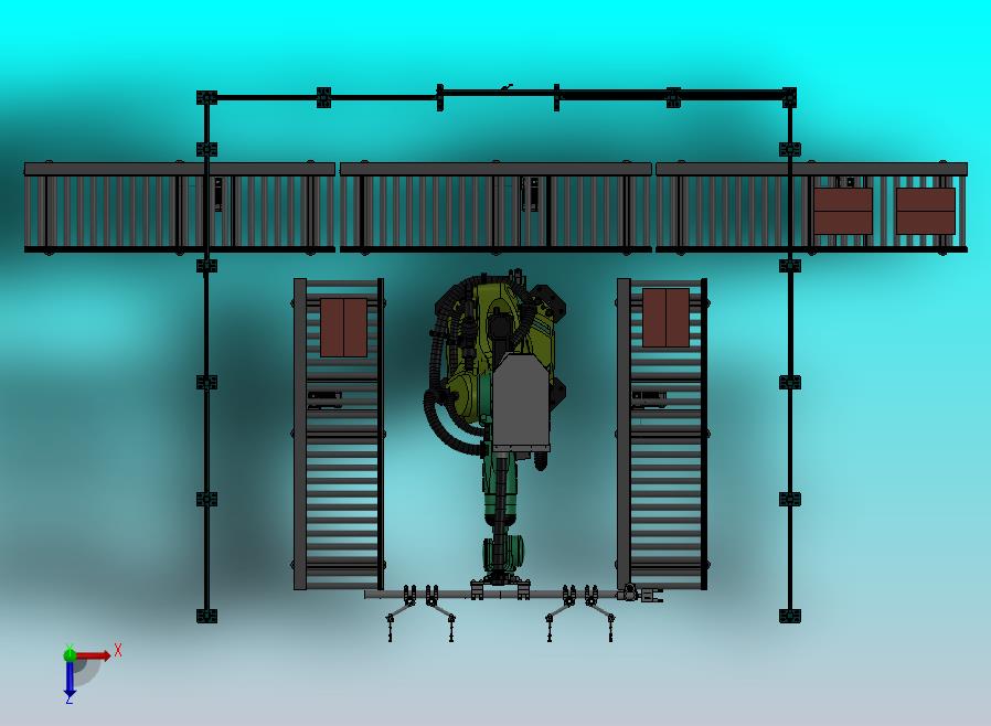 机械臂夹爪搬远产线防护栏