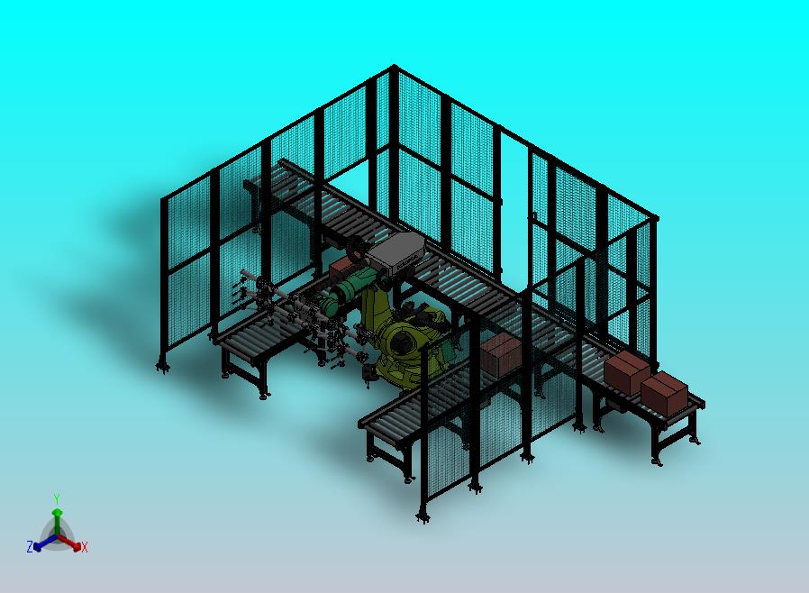 机械臂夹爪搬远产线防护栏