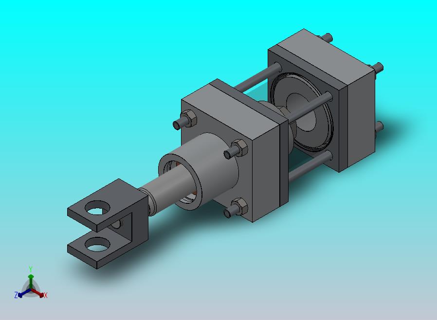 拉杆气动缸（带前端安装）50x20x26.6毫米