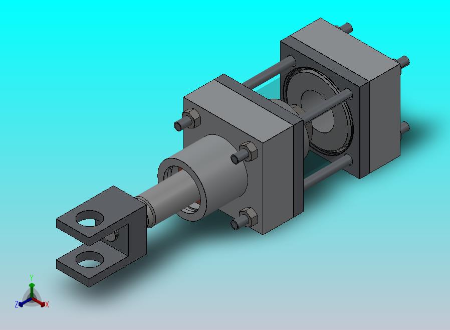 拉杆气动缸（带前端安装）50x20x26.6毫米