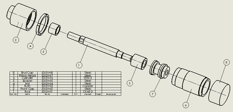 螺纹型液压缸 50x25x34.8 mm