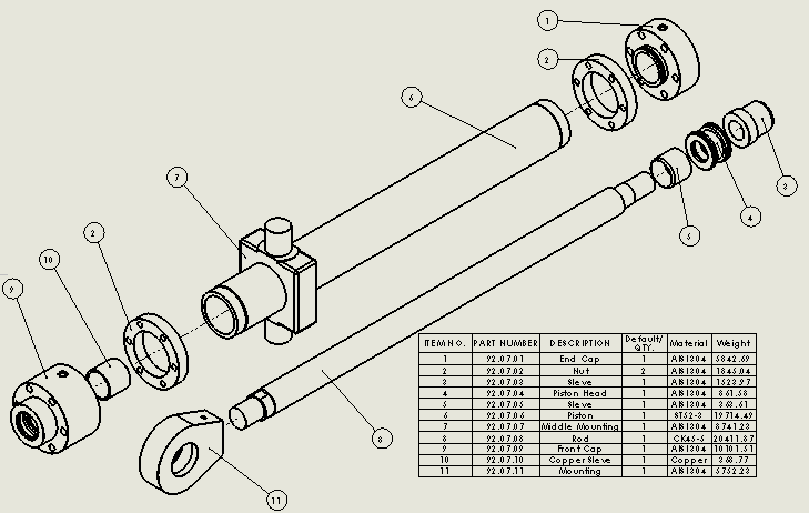磨机式液压缸（带缓冲）80x56x800mm