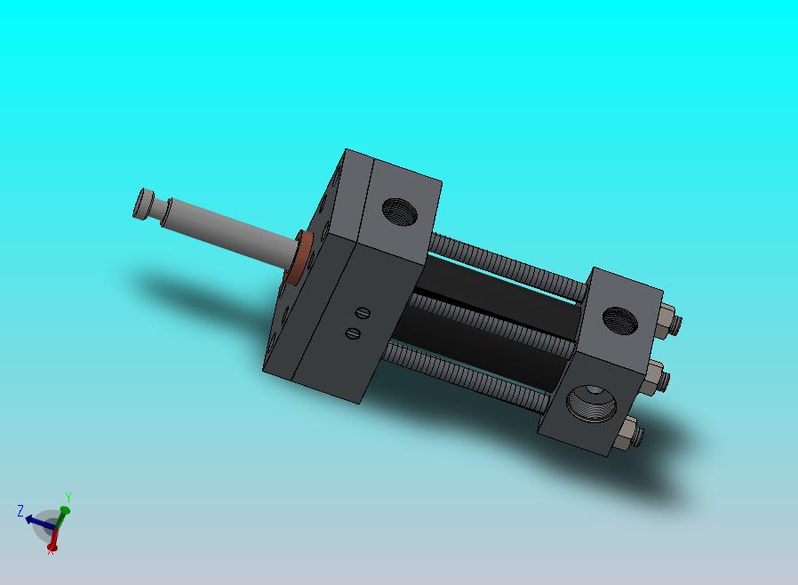 横拉杆液压缸（缓冲 - 前法兰）40x16x55.2毫米 (1)