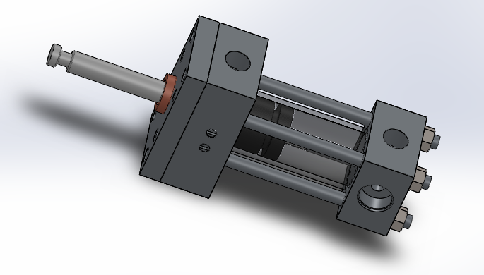 横拉杆液压缸（缓冲 - 前法兰）40x16x55.2毫米 (1)