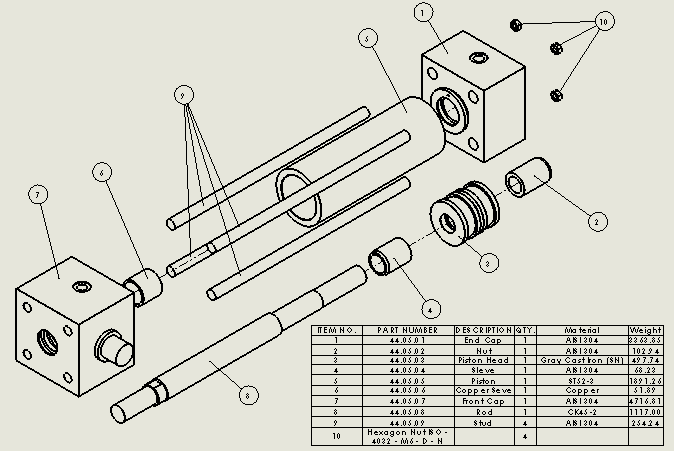 横拉杆液压缸（前耳轴安装）50x25x115毫米
