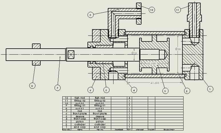 横拉杆气动缸 30x10x20 mm
