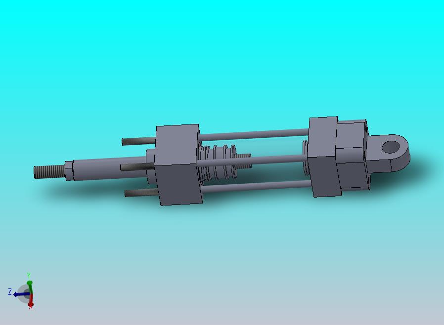 横拉杆液压缸（缓冲-端盖安装底座）50x30x100毫米