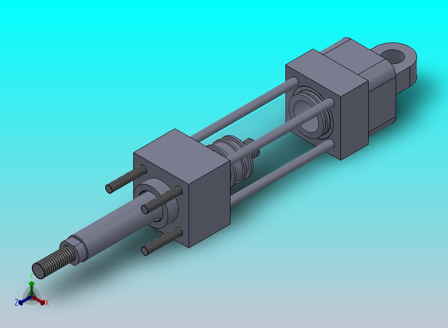 横拉杆液压缸（缓冲-端盖安装底座）50x30x100毫米