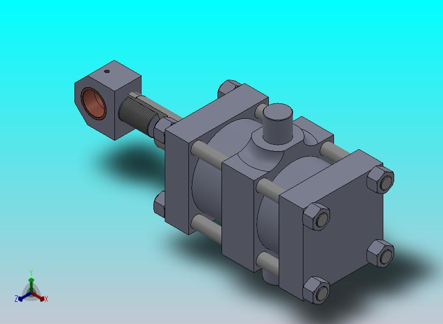 横拉杆液压缸（缓冲-耳轴安装）152.4x63.5x149.5毫米