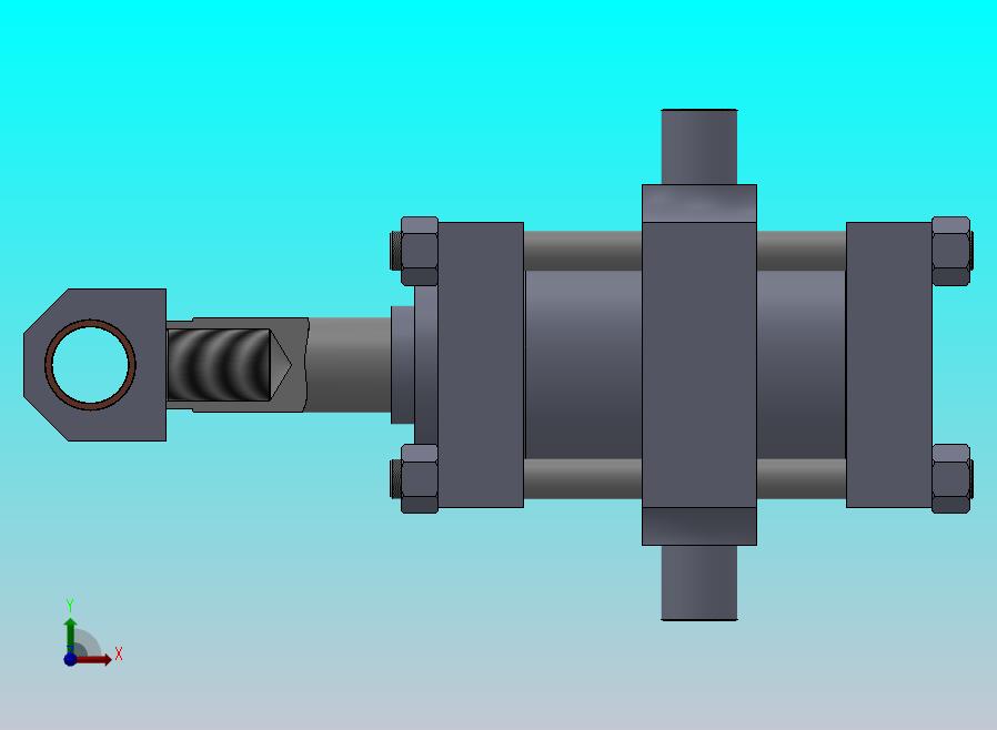 横拉杆液压缸（缓冲-耳轴安装）152.4x63.5x149.5毫米