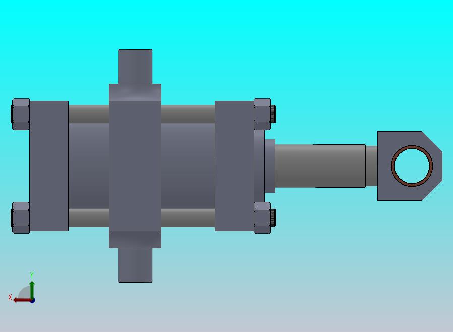 横拉杆液压缸（缓冲-耳轴安装）152.4x63.5x149.5毫米