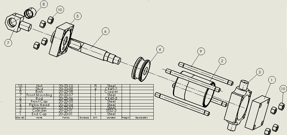 横拉杆液压缸（缓冲-耳轴安装）152.4x63.5x149.5毫米