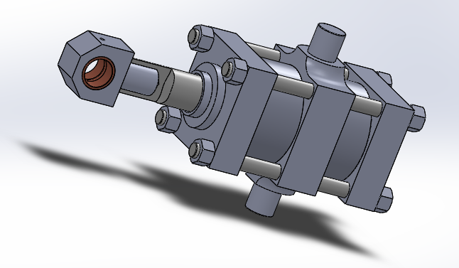 横拉杆液压缸（缓冲-耳轴安装）152.4x63.5x149.5毫米