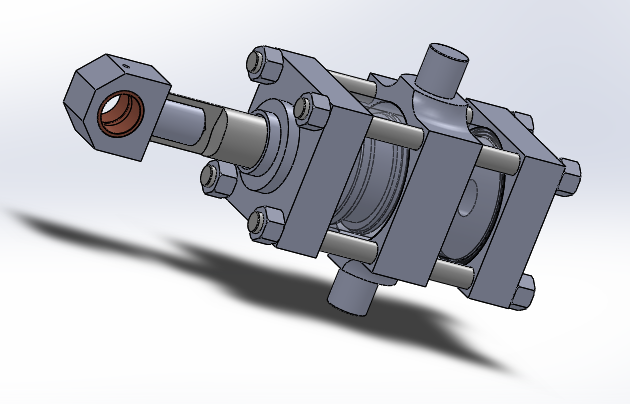 横拉杆液压缸（缓冲-耳轴安装）152.4x63.5x149.5毫米