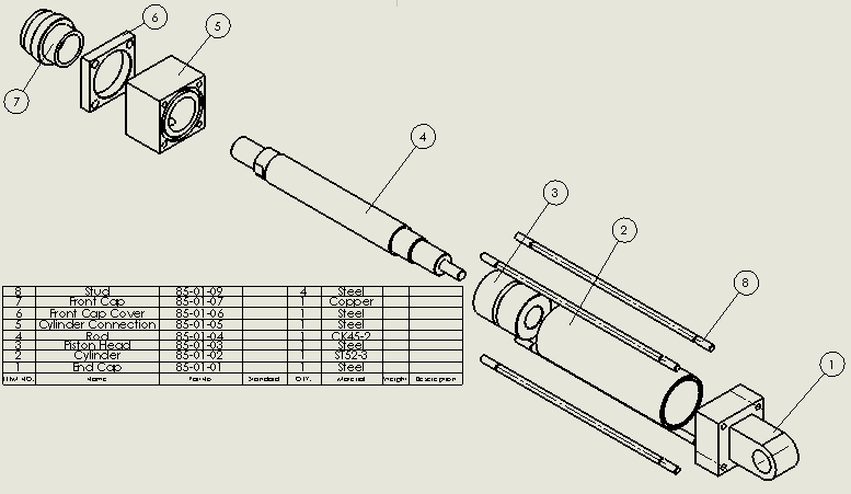 横拉杆液压缸（后眼）40x25.4x85.6毫米