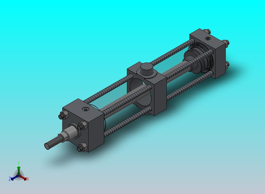 横拉杆液压缸（缓冲-耳轴安装）80x36x450毫米