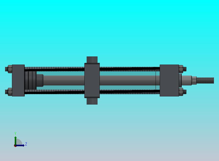 横拉杆液压缸（缓冲-耳轴安装）80x36x450毫米