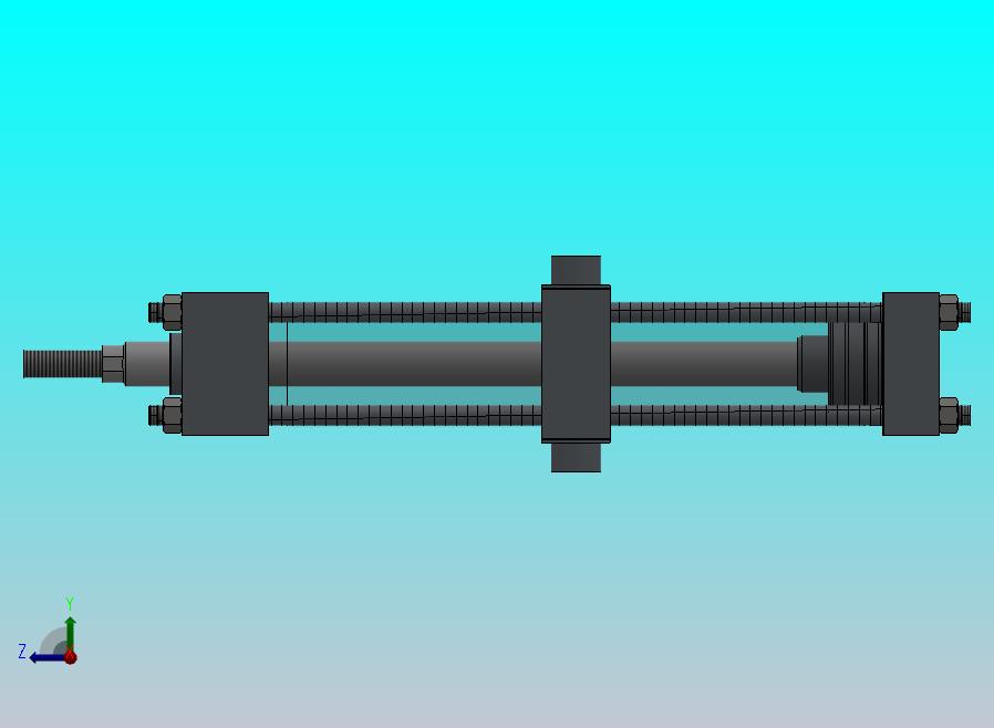 横拉杆液压缸（缓冲-耳轴安装）80x36x450毫米
