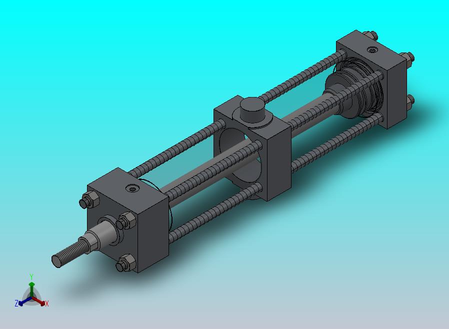 横拉杆液压缸（缓冲-耳轴安装）80x36x450毫米