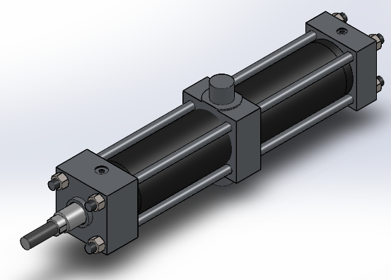 横拉杆液压缸（缓冲-耳轴安装）80x36x450毫米
