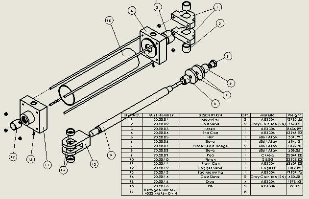 拉杆气动缸（带前后端安装）200x70x790毫米