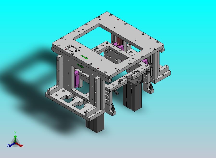 使用直线导轨的气缸顶升机构