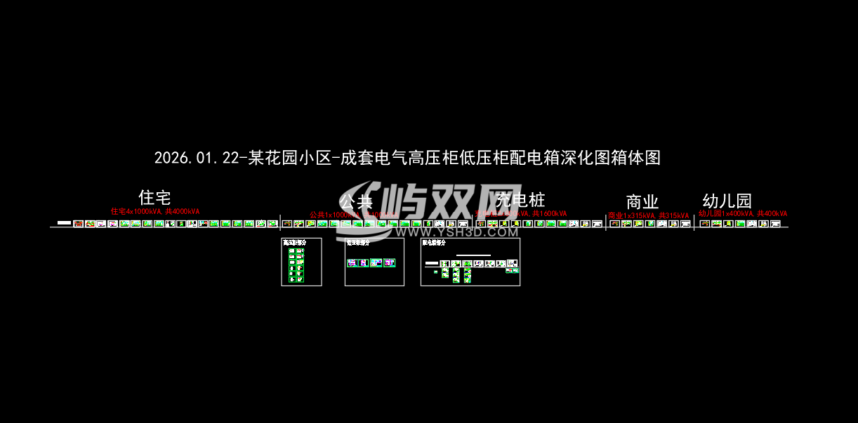 小区-成套电气高压柜低压柜配电箱深化图箱体图