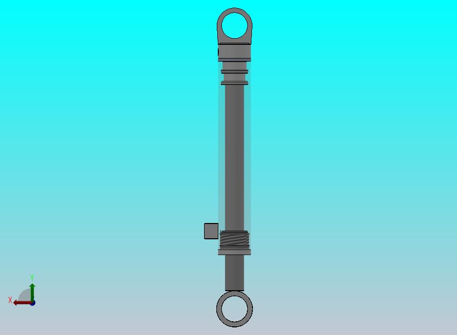 焊接式液压缸（带端盖孔眼 - 前杆孔眼）80x55x424毫米