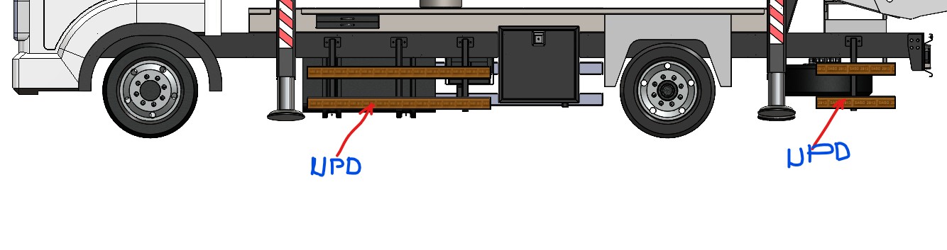卡车侧翻防护装置（侧向防钻撞）。