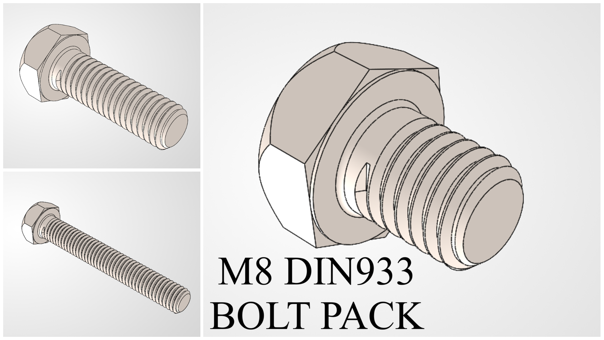 M8 六角头螺栓 DIN933 套件