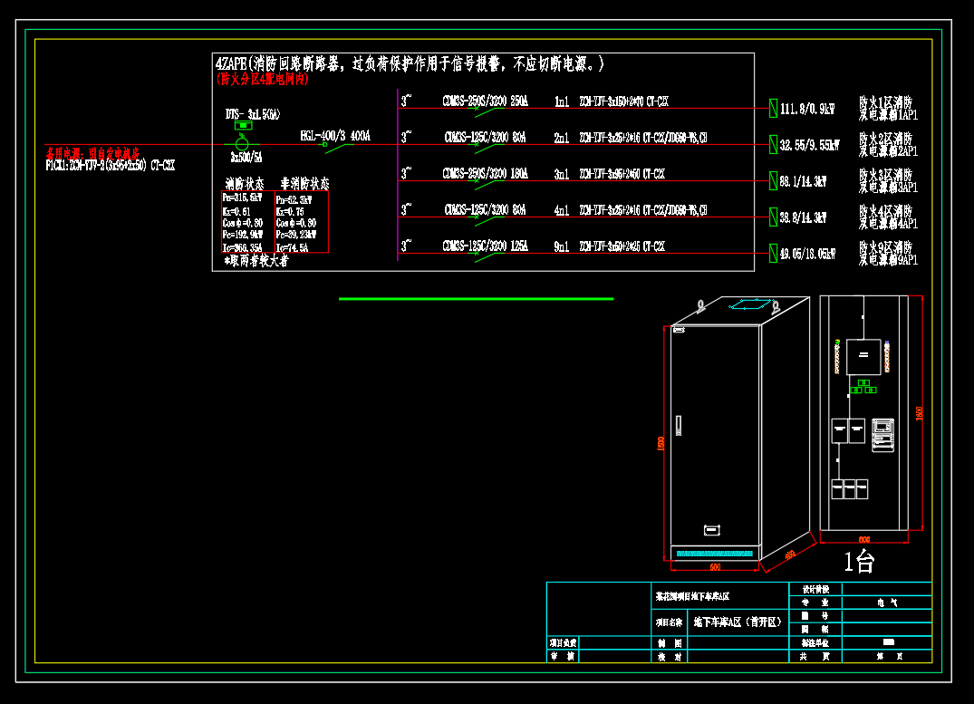 花园项目-成套电气配电箱动力柜深化图箱体图