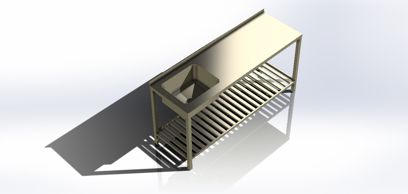 带空调浴室的柜台。不锈钢
