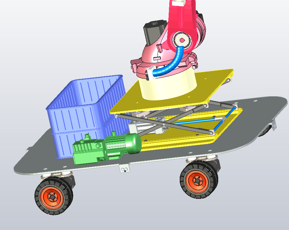 果实采摘机械臂小车，带剪刀式升降